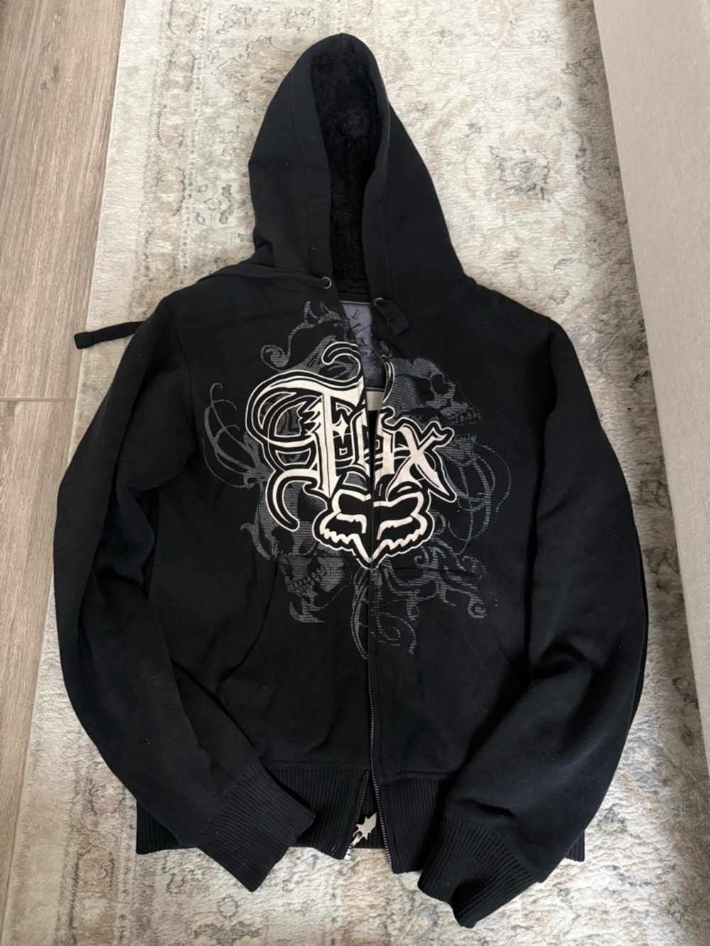 Vintage Black Fox Racing Sasquatch Zip-Up Hoodie